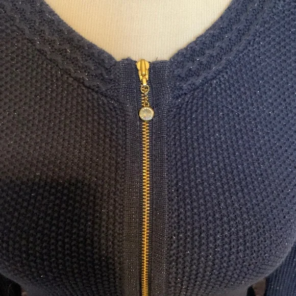 Lilly Pulitzer Navy Peplum Cardigan - Picture 5 of 7